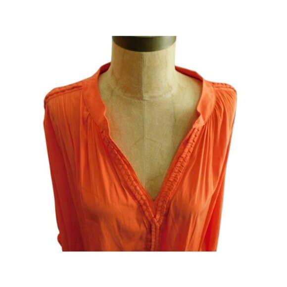Chico's Size XL (3) Vneck Flowy Orange kimono Sleeve blouse Top - Picture 3 of 3